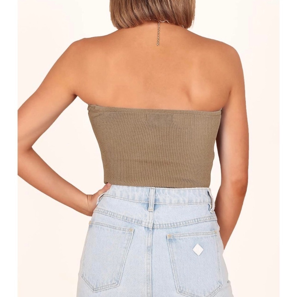 Women's Strapless Knit Bandeau Top - Picture 3 of 6